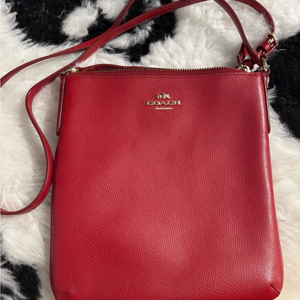Coach Red Leather Crossbody Bag